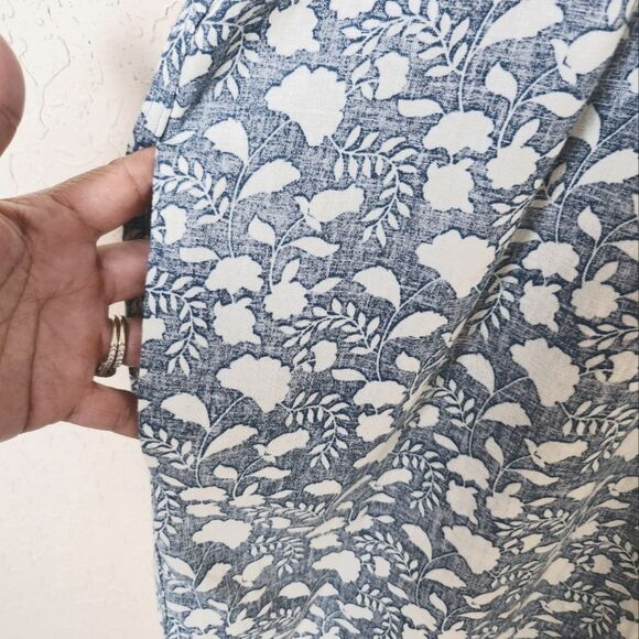 Faherty Gemina Linen Blend Shift Dress Indigo Echo Floral Size XL - Picture 6 of 8